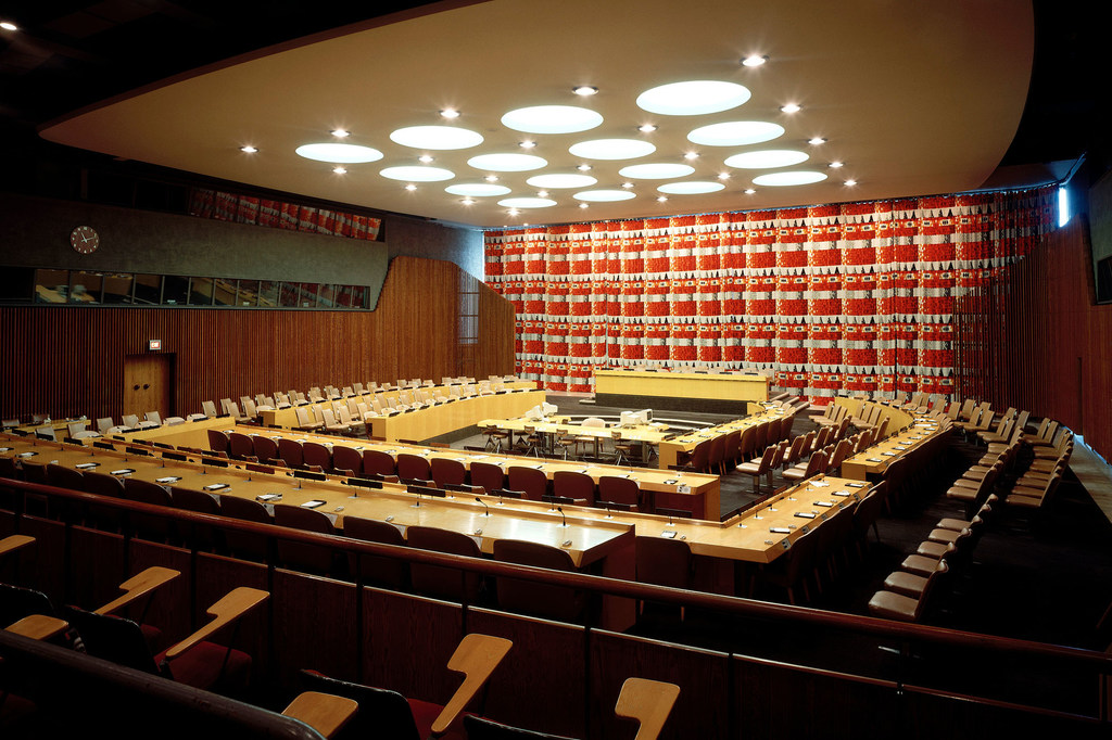 A general view of the Economic and Social (ECOSOC) chamber at the United Nations Headquarters, in New York.